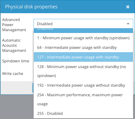 Как включить hdd spindown